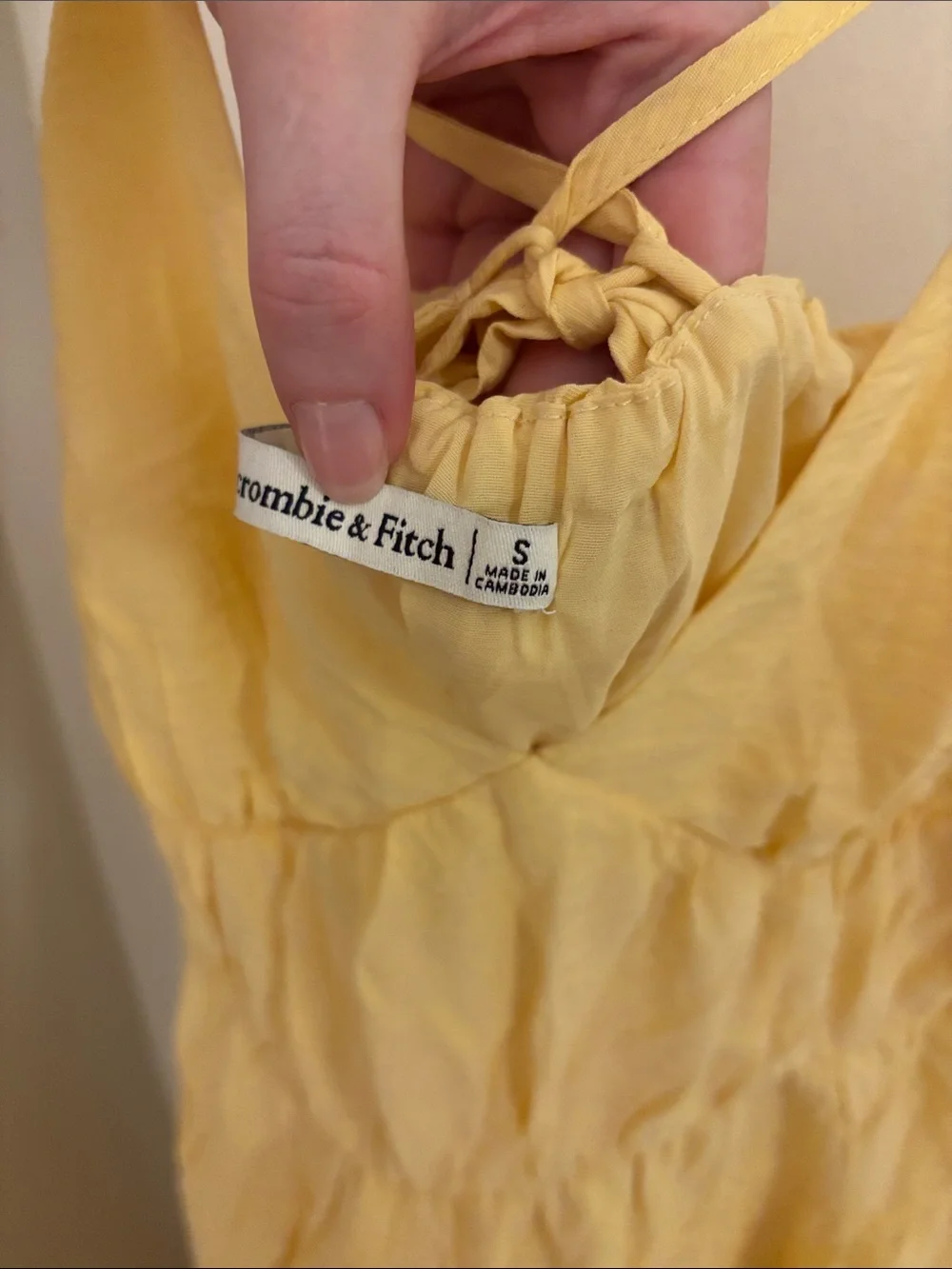 Abercrombie & Fitch Sunny Yellow Tiered Maxi Dress